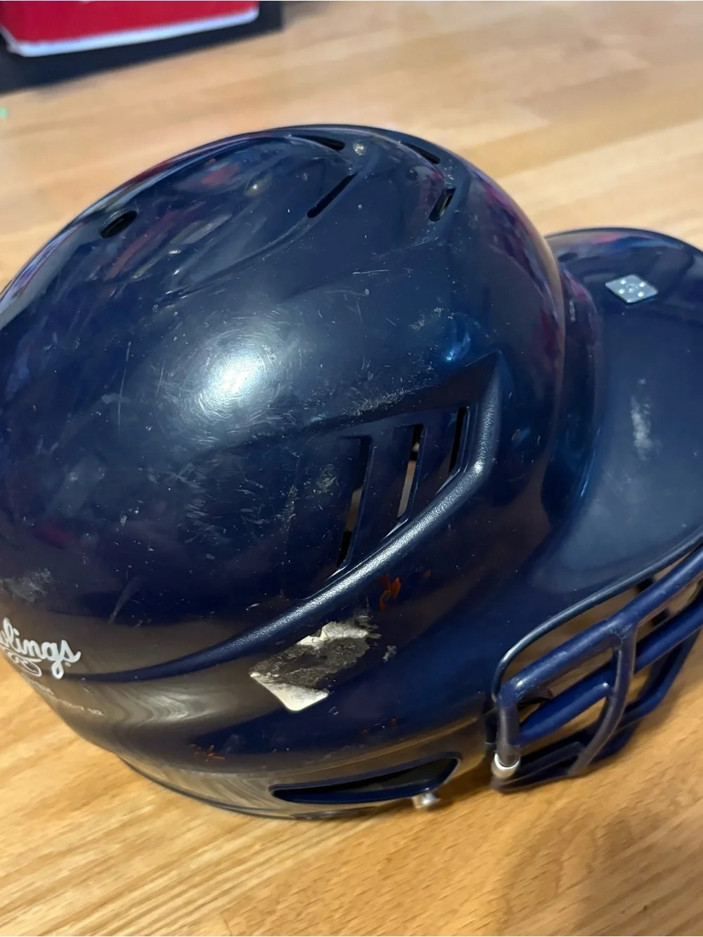 Rawlings Navy Blue Kids Baseball Softball Batting Helmet with Face Guard